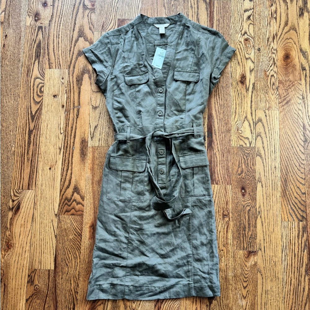 Banana Republic Button-Front Utility Shirt Dress